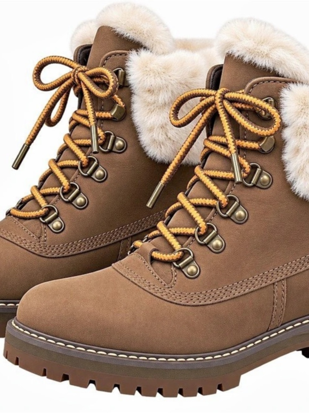 Timberland Courmayeur Valley 6-Inch Waterproof Warm-Lined Boots Brown & Cream